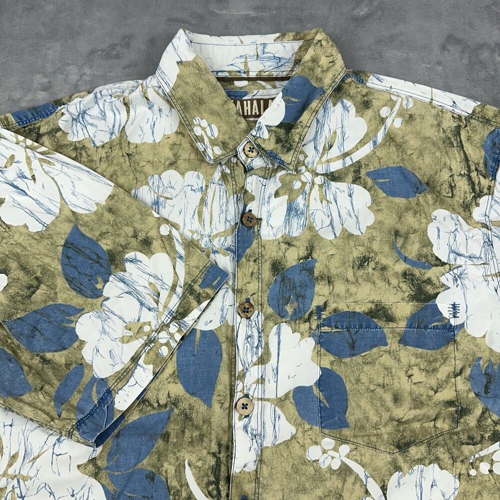 Kahala 1936 Hawaiian Shirt Mens Size Large Floral Print Short Sleeve Button Up